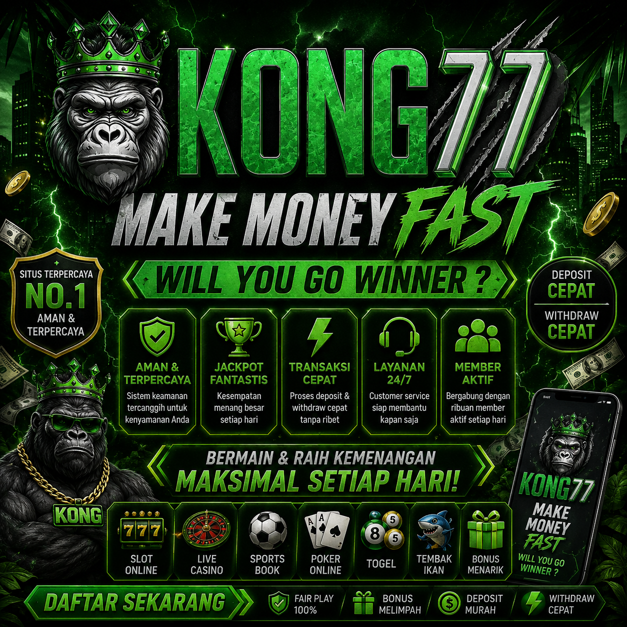 KONG77 # Make Money Fast , Will You Go Winner ?